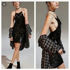 Sequin backless dress urban outfitters